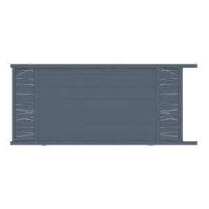 Portail coulissant motoris&eacute; frejus double onde 350x142,3 cm Gris anthracite 7016 Jardimat