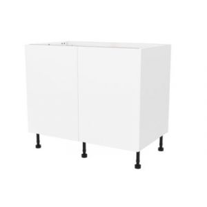 Meuble bas de cuisine avec 2 portes GoodHome Stevia blanc mat l.100 x H.72 cm