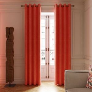 Rideau occultant en su&eacute;dine &agrave; &oelig;illets Komod terracotta L.260 x l.140cm GoodHome