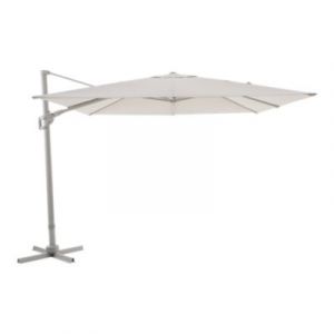 Parasol d&eacute;port&eacute; inclinable carr&eacute; ouverture manivelle moonbeam 3 x 3m GoodHome Corby