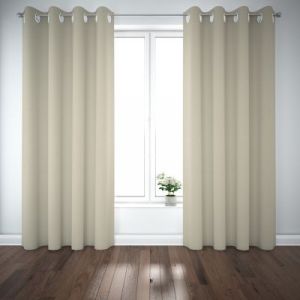 Rideau occultant Novan GoodHome coloris naturel l.260 x l.140 cm