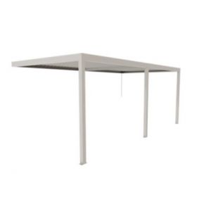Pergola bioclimatique adoss&eacute;e manuelle Salto Alumin'home aluminium blanc RAL 9010 - 6 x 3 m