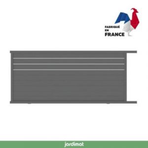 Portail Jardimat coulissant motoris&eacute; aluminium Alpes Trio gris antique - 400 x h.160 cm