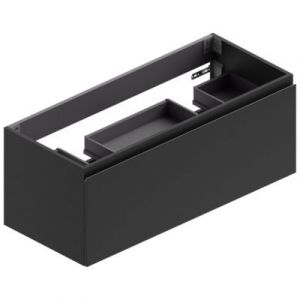 Meuble sous vasque suspendu noir mat l.120 x H.46,5 x P.50,5 cm pour double vasque, Pura+