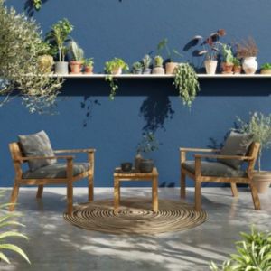 Fauteuil avec accoudoir denia GoodHome bois acacia vendu par 2