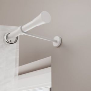 Tringle à rideau Anafi métal blanc mat Ø28 x L.250cm GoodHome