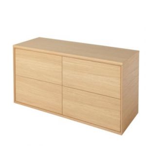 Meuble sous vasque &agrave; suspendre GoodHome Avela placage ch&ecirc;ne 120 cm + plan de toilette Avela