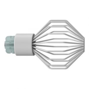 Embout boule cage pour barre &agrave; rideau Easy-Fit Anafi m&eacute;tal blanc &Oslash;28mm GoodHome