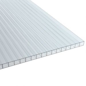 Plaque polycarbonate alvéolaire l.1 x L.2m, ép.10 mm, 1.7KG/M2 2 parois Transparent 5pcs