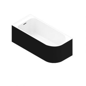 Baignoire adoss&eacute;e pour angle gauche 170x75 cm Oguta noir mat