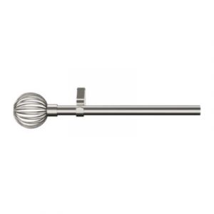 Kit de tringle à rideau extensible simple embout cage Athens métal gris chromé 120/210cm Ø16/19mm GoodHome