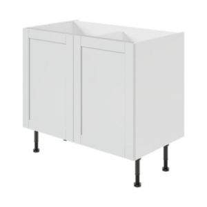 Meuble bas de cuisine avec 2 portes GoodHome Ash gris mat L. 100 x H. 72 cm