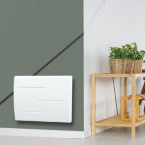 Radiateur &eacute;lectrique &agrave; double c&oelig;ur de chauffe Marek blanc 1000W