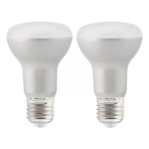 Lot 2 ampoules LED Réflecteur (R63) E27 600lm 5.4W = 48W Ø6.3cm Diall blanc chaud