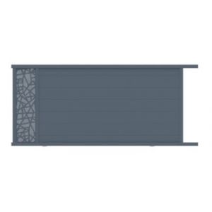Portail coulissant motoris&eacute; frejus conceptuel 350x166,8 cm Gris 7037 Jardimat