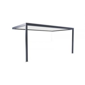 Pergola bioclimatique adoss&eacute;e l.5,11 x H.2,5 x P.3 m gris manuelle aluminium Alumin'home Salto