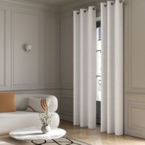 Rideau occultant &agrave; &oelig;illets effet bouclette Oliva blanc cass&eacute; L.260 x l.140cm GoodHome
