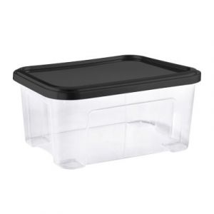 Lot de 4 bo&icirc;tes de rangement Tontarelli Combi Box 13 L couvercle noir