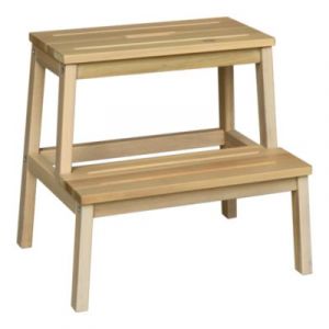 Marchepied 2 marches bois brun Rozela