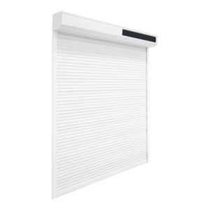Volet roulant solaire aluminium blanc - ouverture motorisée - Fortia - l.240 x H.215 cm