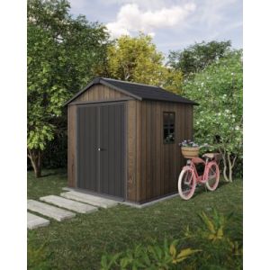 Abri de jardin modulable Newton Plus 757 / 775 Walnut en résine imitation bois surface hors tout 5,15 m² Keter