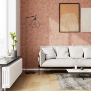 Papier peint pr&eacute;-encoll&eacute; vinyle intiss&eacute; uni Easy Roll GoodHome Bagatelle rose l.53 x H.1005 cm