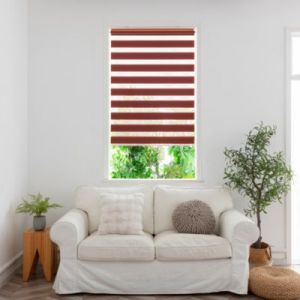 Store enrouleur jour / nuit sans per&ccedil;age Elin 2 terracotta l.80 x H.180cm Goodhome