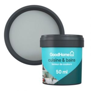 Peinture cuisine et salle de bains GoodHome gris Brooklyn satin 50ml