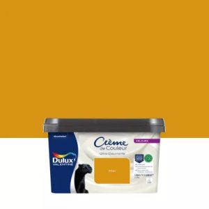 Peinture murs, plafonds, boiseries et radiateurs jaune miel velours Dulux Valentine Cr&egrave;me de couleur 2.25 L