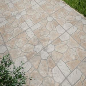 Carrelage sol extérieur effet pierre beige et marron L.30,38 x l.30,38 cm x ép.7 mm - lot de 20, Searocca