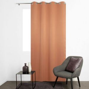 Rideau Eve occultant JBY Creation l.135 x H.240cm uni orange terracotta