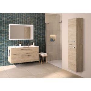 Ensemble meuble sous vasque l.130 cm bois + vasque céramique Selva Geberit