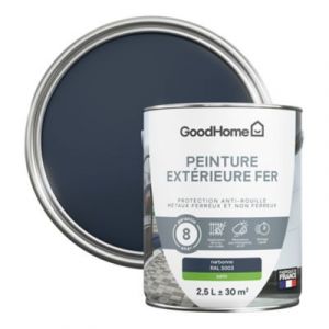 Peinture extérieure fer anti-rouille GoodHome RAL 5003 bleu narbonne satin 2.5L