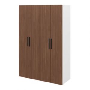 Armoire penderie portes battantes effet noyer et blanc GoodHome Atomia H. 225 x L. 150 x P. 58 cm