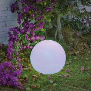 Boule lumineuse extérieur à énergie solaire Buly 20 rechargeable et flottante RGB Ø20cm Newgarden