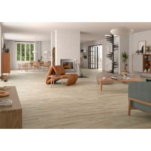 Carrelage sol et mur int&eacute;rieur effet bois brut mat L.90 x l.15 cm x &eacute;p.7,5 mm, Shireen