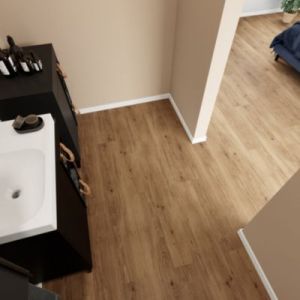Lame PVC clipsable Mambo 124x19 cm décor bois brun GoodHome (vendue au carton)