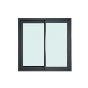 Fenêtre alu 2 vantaux coulissant GoodHome gris - l.120 x h.100 cm