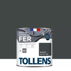 Peinture fer ext&eacute;rieur gris basalte RAL 7021 brillant Tollens 2 L
