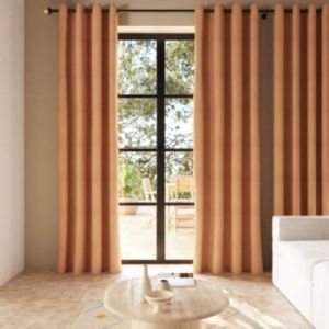 Rideau occultant en su&eacute;dine &agrave; &oelig;illets Komod marron camel L.260 x l.140cm GoodHome