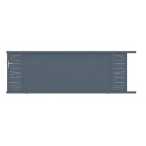 Portail coulissant frejus double onde 400x142,3cm Gris anthracite 7016 Jardimat