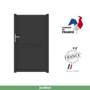 Portillon Jardimat battant aluminium Perth noir - 100 x h.170 cm