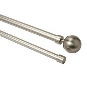 Kit de tringle &agrave; rideau double extensible embout boule Athens GoodHome 200/330 cm &Oslash;19mm gris