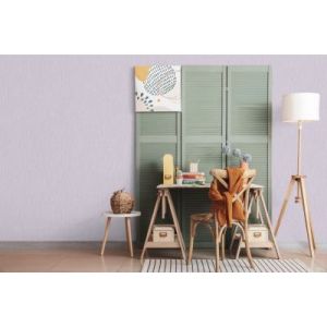 Papier peint vinyle intissé Les aventures latte uni violet mauve L.1005 x l.53cm Lutèce