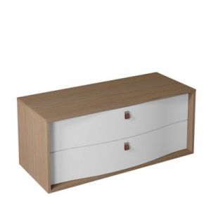 Meuble sous vasque suspendu blanc mat 2 tiroirs l.120 x H.50 x P.50 cm, Decotec Havana