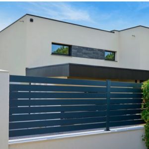 Lame de cl&ocirc;ture pour pose ajour&eacute;e en aluminium anthracite Neva Klikstrom, L.179,8cm x H.9,8 cm x Ep.2,1 cm