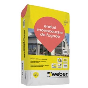 Enduit de facade monocouche - ton blanc cassé 25 kg