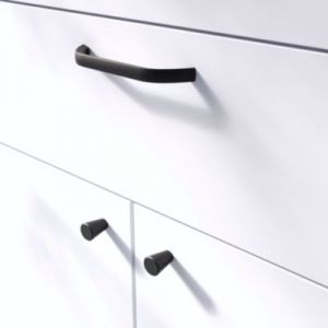 Poign&eacute;e de meuble n&oelig;ud GoodHome Irvil aluminium mat noir l.142mm x l.12mm x H. 30mm entraxe 128mm