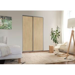 Lot de 2 portes de placard coulissantes Elegancia décor chêne 180 x 250 cm