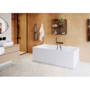 Baignoire semi îlot 180x80 cm Bakor blanc